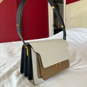 Marni Trunk Medium Colorblock Leather Shoulder and Crossbody Bag